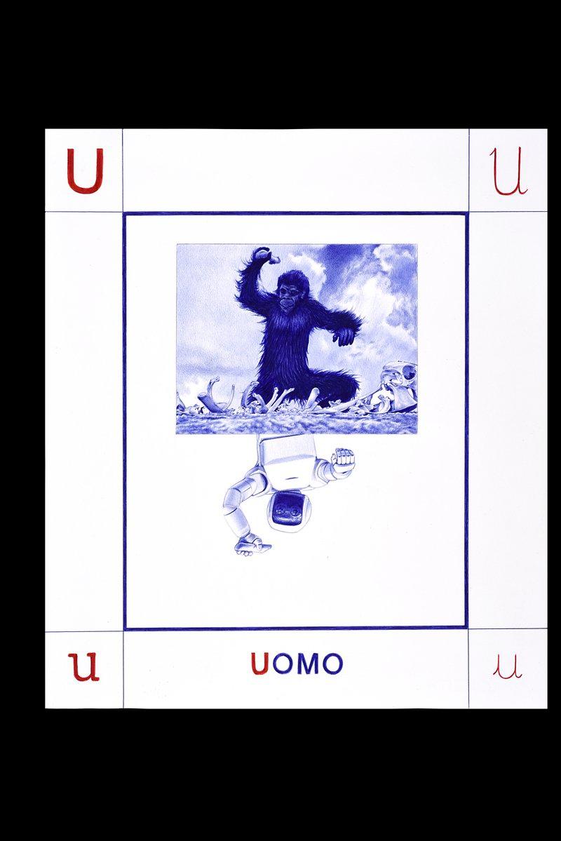 U - UOMO - Giuseppe Stampone - Penna Bic su carta (dim. 45x50 cm)