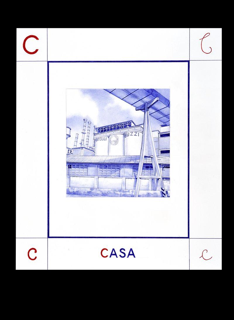 C - CASA - Giuseppe Stampone - Penna Bic su carta (dim. 45x50 cm)