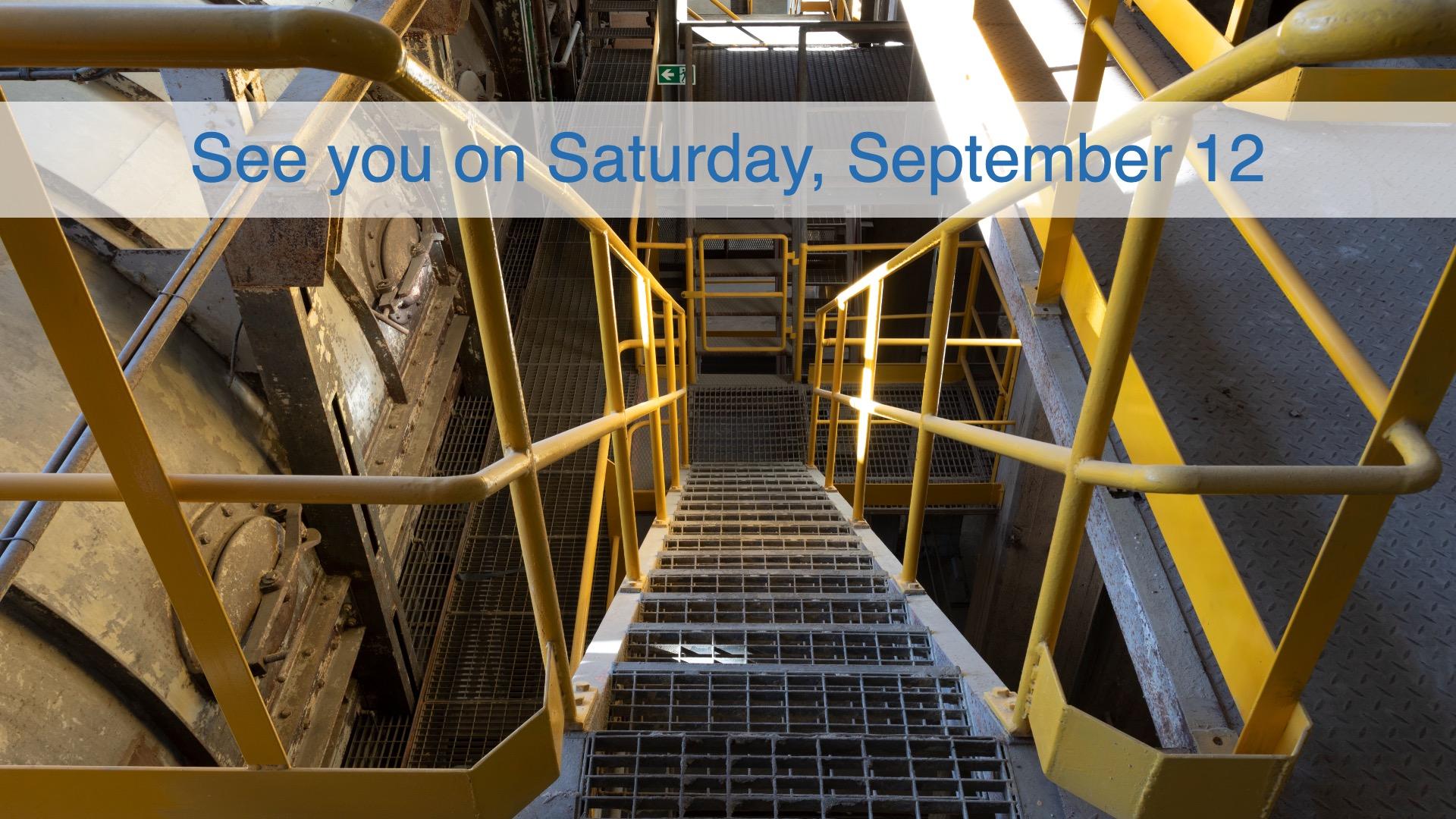 See you on Saturday, September 12